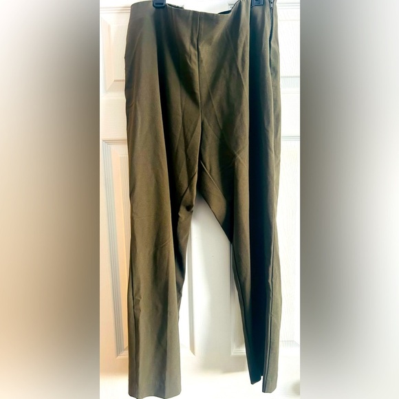 Nine West Side Zip High-Waisted Skinny Ankle Pants, size 14, Olive Green, NWOT - Picture 1 of 4